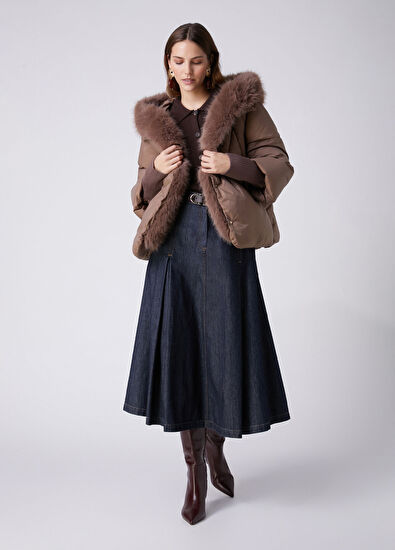 Beymen Club Taupe Hooded Puffer Jacket - 4