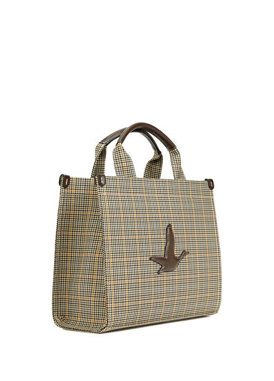 Beymen Club Bej Ekose Desenli Yün Çanta - 3