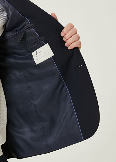Beymen Club Drop 6 Slim Fit Lacivert Gofreli Takım Elbise - 9