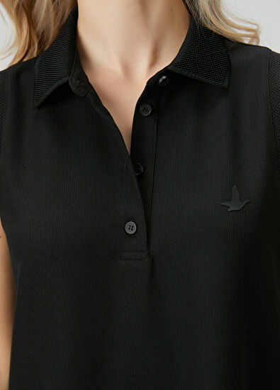 Beymen Club Siyah Pileli Mini Polo Elbise - 6