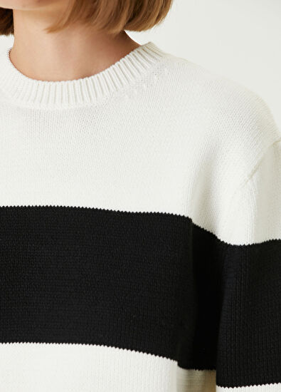 Toteme Siyah Beyaz Çizgili Kazak - 4