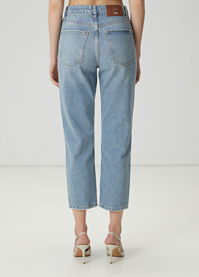 Beymen Club Mavi Taşlı Slouchy Jean Pantolon - 6