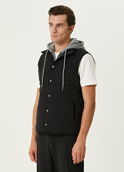 Beymen Club Black Hooded Vest - 4