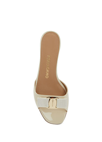 Ekru Kadın Deri Terlik - Görsel 5