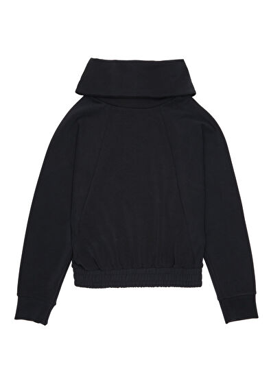 Beymen Club Siyah Dökümlü Yaka Sweatshirt - 7