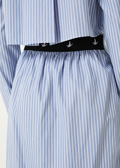 Beymen Club Blue Striped Midi Shirt Dress - 5