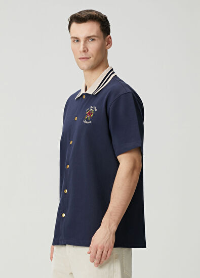 Drôle De Monsieur Lacivert Polo Yaka Kısa Kollu Triko - 3