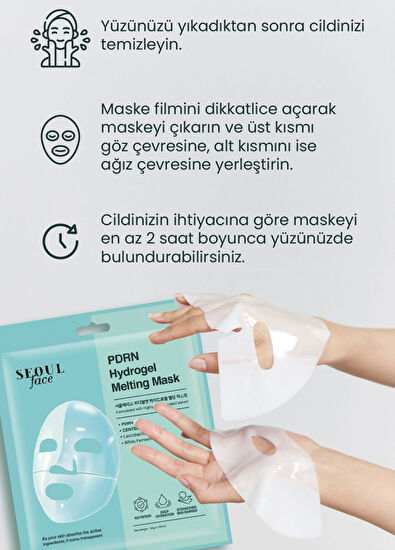 Dermal Seoul Face PDRN Hydrogel Moisturizing Skin Repair Transparent Dissolvable 5-Pack Gel Face Mask 34 gr - 5