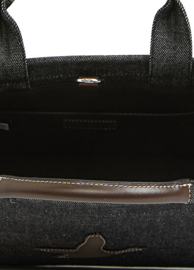 Beymen Club Lacivert Kabartma Logo Kadın Denim Çanta - 5