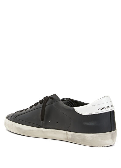 Super Star Siyah Beyaz Erkek Deri Sneaker - Görsel 5