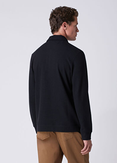 Beymen Club Comfort Fit Navy Blue Polo Sweatshirt - 5