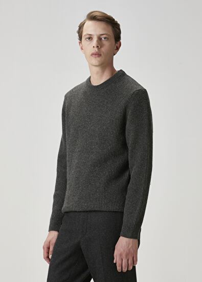 Beymen Club Gri Melanj Kaşmir Karışımlı Kazak - 5