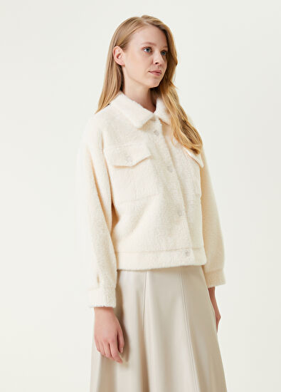 Beymen Club Kırık Beyaz Kısa Trucker Ceket - 5