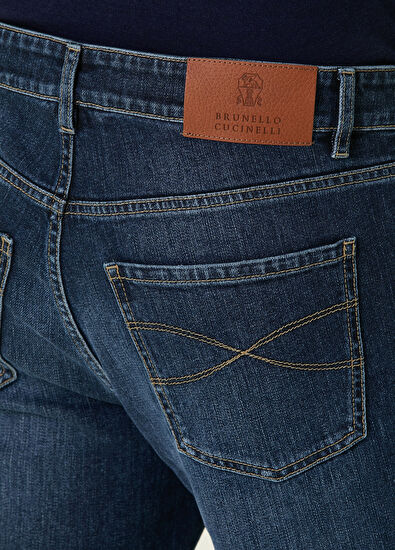 Brunello Cucinelli Lacivert Jean Pantolon - 5