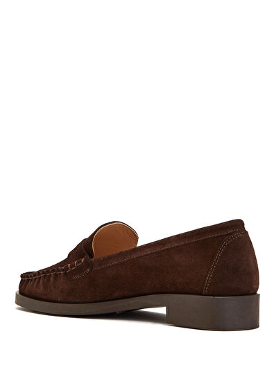 Beymen Club Koyu Kahverengi Kadın Süet Loafer - 3