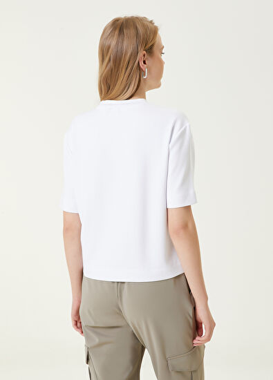 Beymen Club Kırık Beyaz Karalama Kuş Detaylı T-shirt - 6