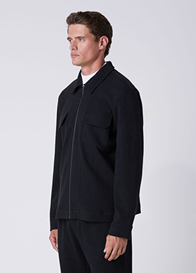 Beymen Club Siyah Diyagonal Dokulu Sweatshirt - 5