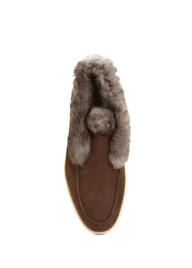 Santoni Dark Brown Women's Skin Loafer - 4