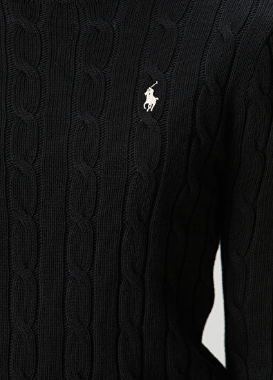 Siyah Saç Örgü Triko - Görsel 6