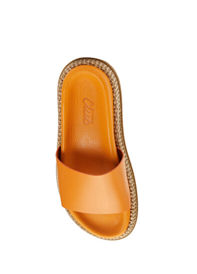 Beymen Club Turuncu Kadın Deri Terlik - 4