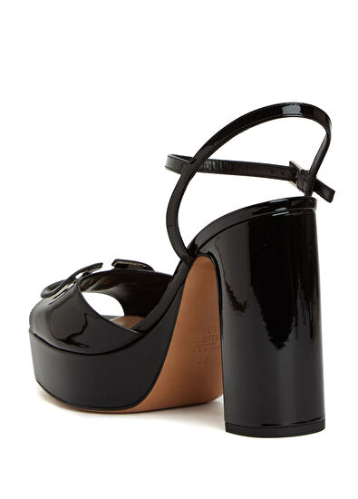 VLogo Siyah Kadın Deri Sandalet - Görsel 4