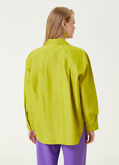 Beymen Club Sarı Boyfriend Tafta Gömlek - 5