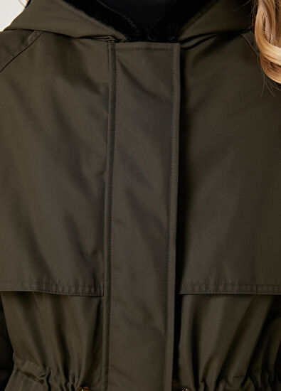 Beymen Club Khaki Hooded Windbreaker Coat - 5