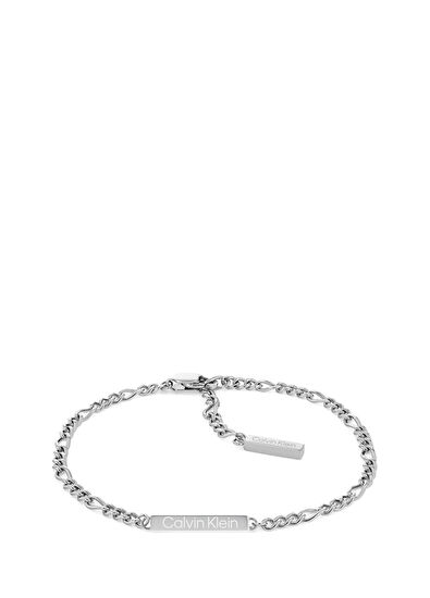 CKJ35700003 Metalik Gri Çelik Unisex 3'lü Bileklik Seti - Görsel 4