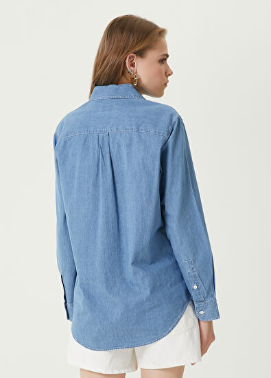 Beymen Club Mavi Logo Detaylı Gömlek - 6