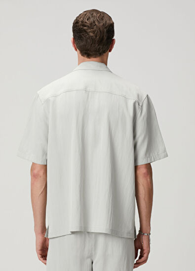 Beymen Club Grey Pockets Oversize Fit Short Sleeve Shirt - 4