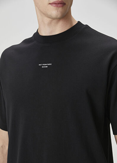 Drôle De Monsieur Siyah Logo Baskılı T-shirt - 5