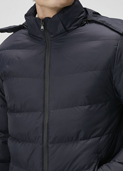 Beymen Club Lacivert Kapüşonlu Puff Mont - 5