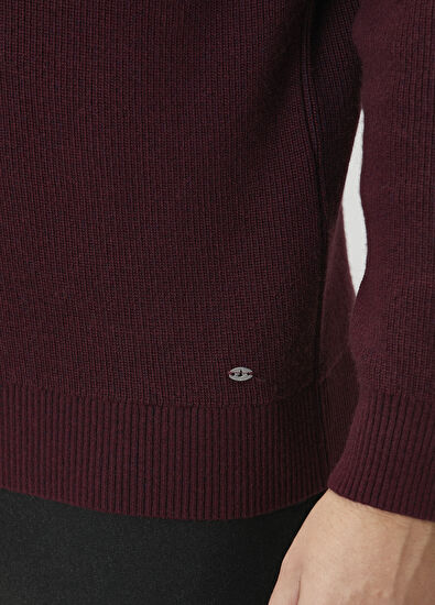 Beymen Club Plum Collar Zippered Wool Sweater - 6