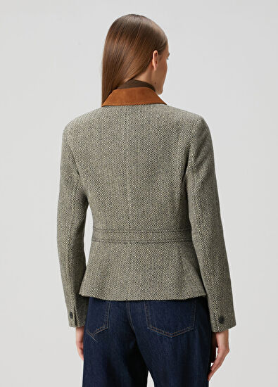 Polo Ralph Lauren Kahverengi Desenli Yün Blazer - 4