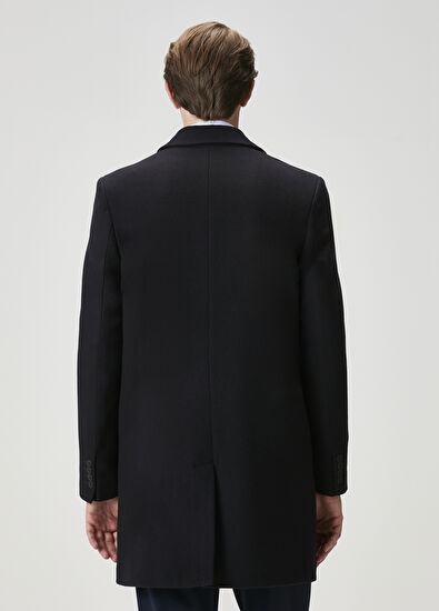 Beymen Club Lacivert İtalyan Yün Kaşe Palto - 5