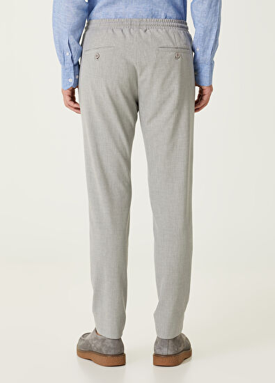 Beymen Club Açık Gri Beli Büzgülü Pantolon - 3