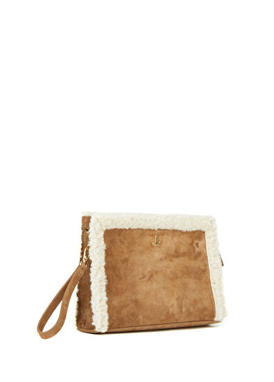 Beymen Club Taupe Womens Leather Clutch - 3