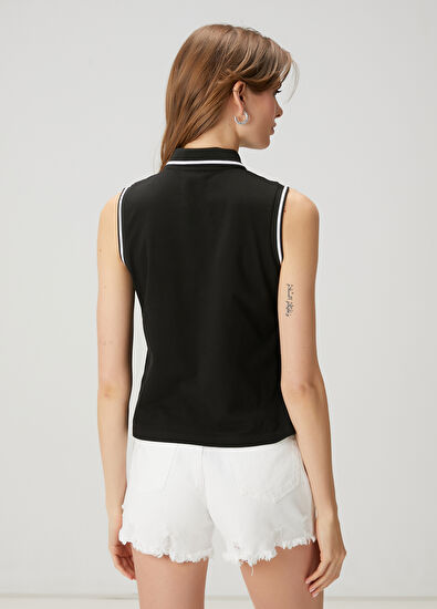 Beymen Club Black Polo Neck T-Shirt - 5