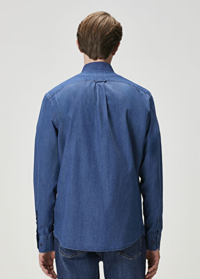 Beymen Club Comfort Fit Lacivert Denim Gömlek - 5