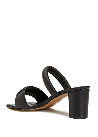 Beymen Club Siyah Çift Puff Bantlı Kadın Deri Terlik - 3