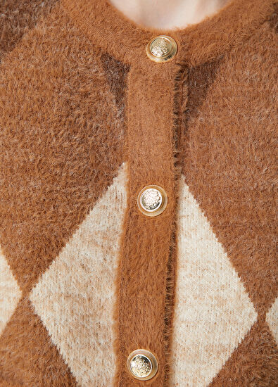 Beymen Club Kahverengi Baklava Desenli Hırka - 5