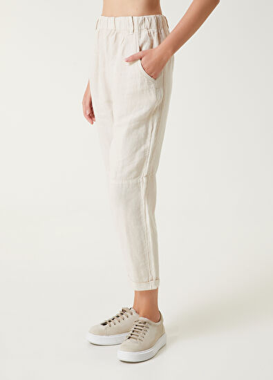 Beymen Club Beige Linen Trousers - 3