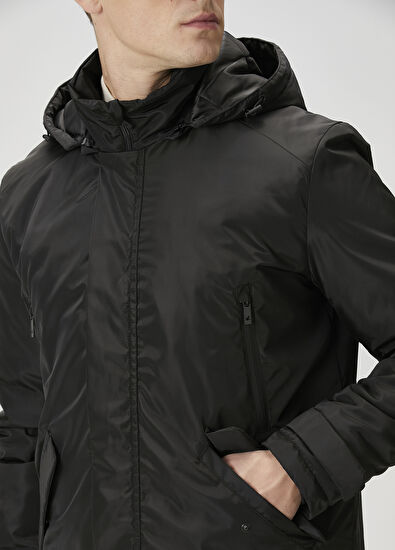 Beymen Club Black Hooded Coat - 5