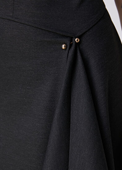 Beymen Club Dark Grey Goose Brooch Detailed Long Dress - 7
