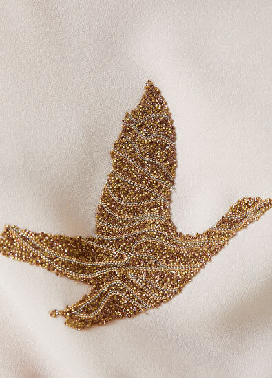 Beymen Club Beige Embellished Logo Crepe Blouse - 5