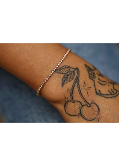 Reis Kuyumculuk Su Yolu 14 Ayar Kadın Rose Altın Pırlanta Bileklik - 7