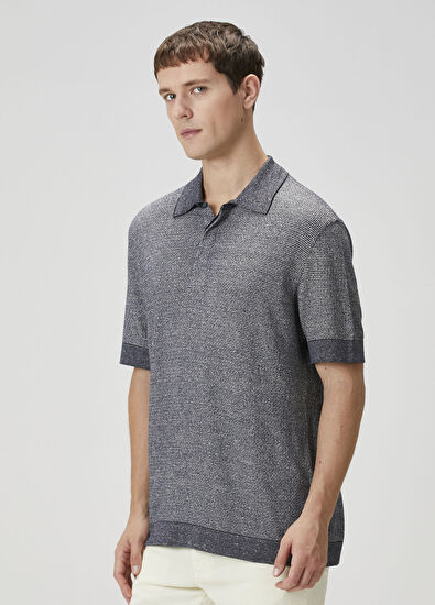 Zegna Koyu Mavi Polo Yaka T-shirt - 3