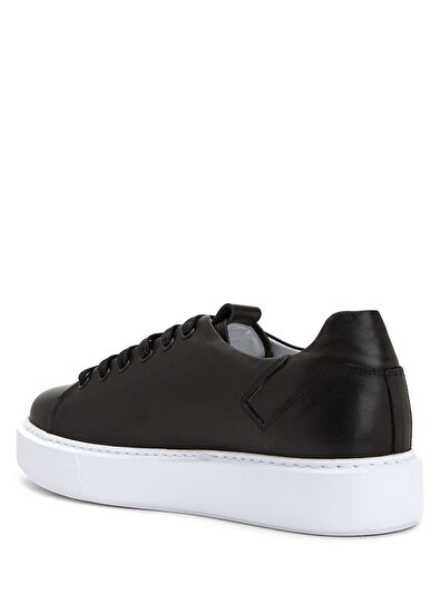 Beymen Club Siyah Logolu Kadın Deri Sneaker - 3