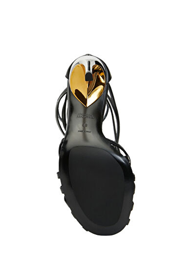 McQueen Armadillo Siyah Kadın Deri Sandalet - 5