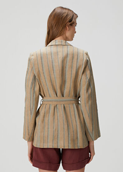 Diega Çok Renkli Keten Ceket - 4